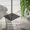 Lampada Solare da Esterno in stile Boho 45x45x178 cm in Rattan PE e Acciaio Nero e Giallo  