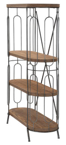 Libreria New Mexico 100x38x150,5 cm in Ferro e MDF Marrone e Grigio