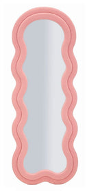Specchio da Muro Teddy Rosa 60x4x160 cm in MDF e Poliestere e Specchio Rosa      