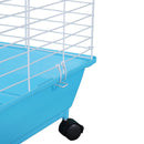 Gabbia per Roditori in Acciaio 100x43x53 cm con Rotelle  Blu e Bianco