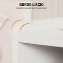 Comodino 40x30x60 cm con 2 Cassetti e Mensole Portaoggetti in Legno Bianco Lucido      