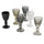 Set 6 Tazzine per Liquori Liquorini Prisma Stones in Vetro VdE Tivoli 1996 Grigio