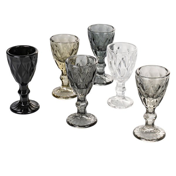 sconto Set 6 Tazzine per Liquori Liquorini Prisma Stones in Vetro VdE Tivoli 1996 Grigio