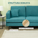 Divano 3 Posti 229x88x88 cm in Tessuto Verde