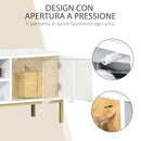 Mobile TV 2 Ante e Vano Centrale 120x40x44,6 cm in Legno Bianco e Oro