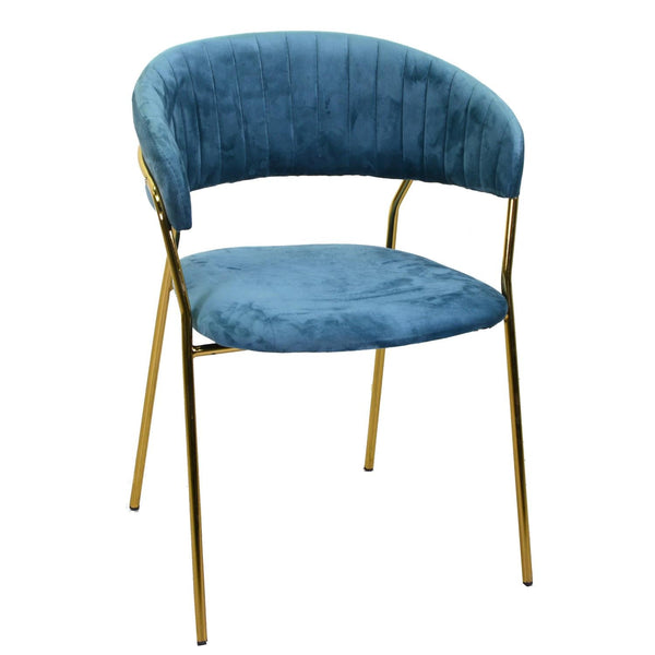 acquista Sedia Imbottita 57x52xh78 cm in Tessuto Velluto Brendeburgo Blu
