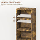 Set 2 Pezzi Mobile Libreria Porta CD 21x19.2x88,3 cm Marrone    