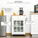 Carrello da Cucina 67x48x86,5 cm in Legno Bianco