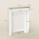 Copritermosifone a Doghe 78x19x97 cm Antiribaltamento con Cassetto in Legno Bianco      