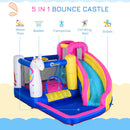 Castello Giostra Gonfiabile 380x320x210 cm con Unicorno e Pompa Multicolor
