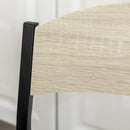 Set da Pranzo Tavolo Rettangolare e 4 Sedie in Acciaio e MDF Nero e Rovere