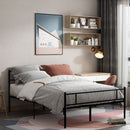 Struttura Letto Una Piazza e Mezzo 140x200 cm in Acciaio con Doghe Integrate Nero