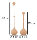 Porta Candele Slimmy Rosa Set 2 Pz Ø8x36 cm - Ø8x32 cm in Ferro Rosa e Oro      