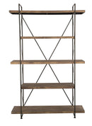 Libreria Raw 119,5x41x185,5 cm in Ferro e MDF Marrone e Nero