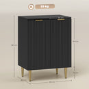 Credenza Moderna 60x40x80 cm con 2 Ante e Ripiano Regolabile con Gambe in Metallo in MDF Nero      