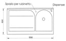 Lavatoio e Coprilavatrice 109x60x89cm Asse in Legno Montegrappa Edilla Bianco Destro
