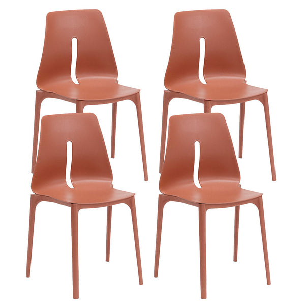 sconto Set 4 Sedie Impilabili 85x50x51 cm in Polipropilene e Fibra di Vetro Lisbona Mattone