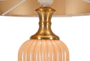 Lampada da Tavolo Perly Ø35,5x64 cm in Vetro e Ferro e Tessuto Perla e Oro      