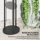 Lampada Solare da Esterno in stile Boho Ø37x144 cm con Ripiano Centrale in Rattan PE e Acciaio Nero e Giallo 