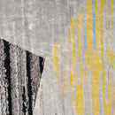 Tappeto Pelo Corto per Interni 200x140 cm in Poliestere Grigio Giallo Bianco