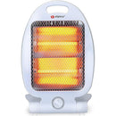 Stufa Elettrica 2 Elementi a Quarzo Scaldino 2 Potenze 400-800W con Manico e Base Pieghevole Bianco      