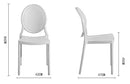 Set 4 Sedie da Giardino in Polipropilene Vandi Bianche
