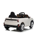 Macchina Elettrica per Bambini Licenza Ufficiale Mini Cooper S Cabrio 12V Sedili in Pelle e Telecomando Bianco