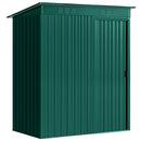 Casetta da Giardino 159x106x181 cm con Prese d'Aria e Porta Scorrevole in Metallo Verde      