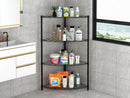 Scaffale Angolare 4 Ripiani 44x44x117 cm in Metallo Ford Nero