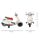 Piaggio Vespa 946 Elettrica 6V per Bambini Bianca