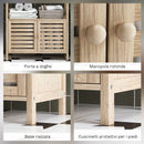 Mobile Bagno con Armadietto e Ripiani 63x30x138 cm in Bambù   