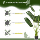 Albero Artificiale di Banano 160 cm con Vaso e 10 Foglie Realistiche Verde      