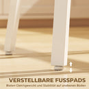 Tavolo Alto Rotondo Ø55x95 cm con Mensola per 2 Persone in Metallo e Melamina Naturale e Bianco      