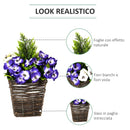 Vaso Fiori Finti di Phalaenopsis H45 cm Pianta Finta Fiori Viola e Bianchi