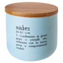Barattolo Sale Double Face 500 ml in New Bone China VdE Tivoli 1996 Acquamarina