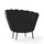 Poltrona a conchiglia Orel 75x80x75 cm in nabuk grigio