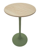 Tavolo Bar Alaska Verde Ø60x106 cm in MDF e Ferro Verde e Crema      