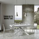 Tavolo Allungabile 200-304x90x77 cm Volantis Premium Bianco Frassino Telaio Bianco 
