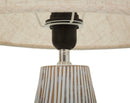 Lampada da Tavolo Resina Hanoi Ø35x69,5 cm in Resina e Ferro e Tessuto Multicolor      