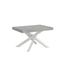 Tavolo Allungabile 130-234x90x77 cm Volantis Premium Cemento Telaio Bianco 