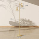 Lampada da Terra Moderna con 2 Luci Orientabili Interruttore a Pedale Oro      