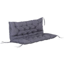 Cuscino da Giardino 2 Posti 132x110x10 cm con Schienale per Panche e Dondoli in Poliestere Grigio Scuro      