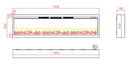 Camino Elettrico da Incasso 50x18x190 cm 1500W Effetto Fiamma Sined Stromboli Nero