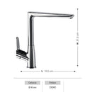 Rubinetto Cucina Miscelatore Monocomando Lavello in Ottone Flap Cromato