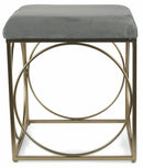 Sgabello Quadrato 40x40x46 cm in Ferro e Velluto Soriani Grigio