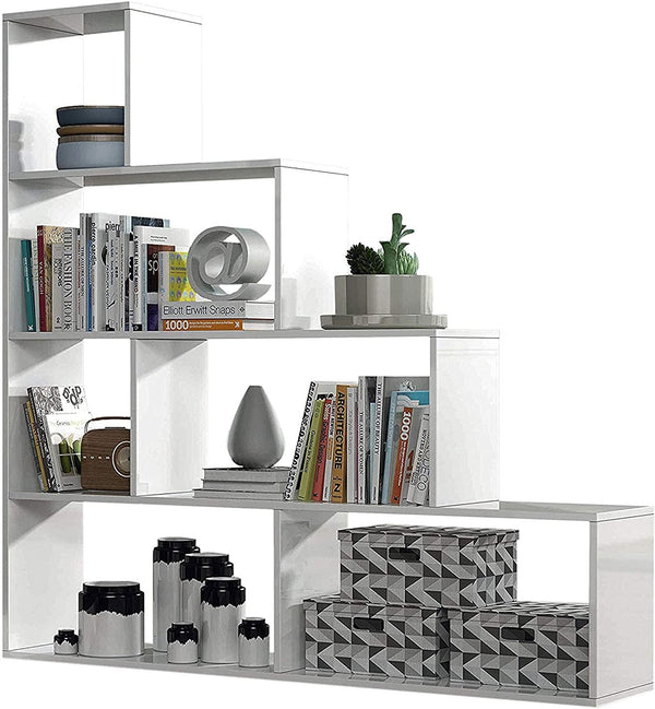 Libreria 145x29x145 cm 9 Ripiani in Melamina Bianco prezzo