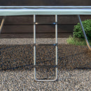 Scaletta per Trampolino Elastico Regolabile a 3 o 2 Scalini 97x32 cm in Acciaio Argento