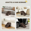 Scaletta per Cani e Gatti 53x30,5x36,5 cm con 3 Scalini Antiscivolo in PP e EVA Marrone      