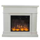 Camino Elettrico da Pavimento 109x102x21,5 cm Effetto Fiamma 1500W Sined Lipari Bianco