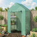 Serra da Giardino 143 x 73 x 195 cm con Scaffale a 2 Ripiani, Verde      